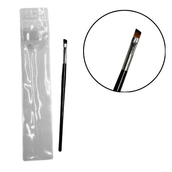Black Silver Angled Eyebrow Brush