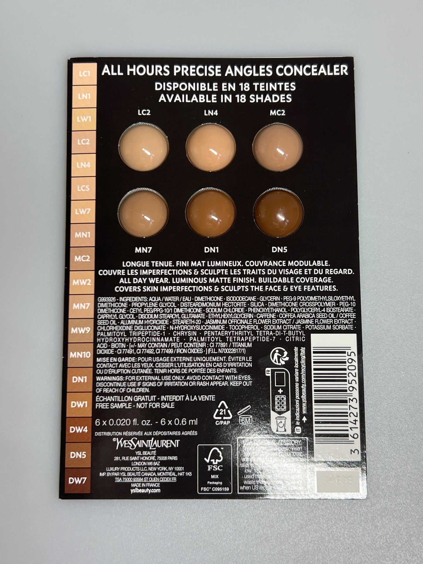 Mixed foundation / concealer sachet - sold per piece