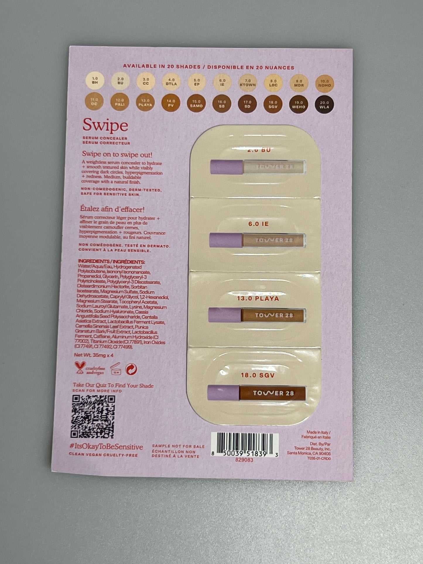 Mixed foundation / concealer sachet - sold per piece