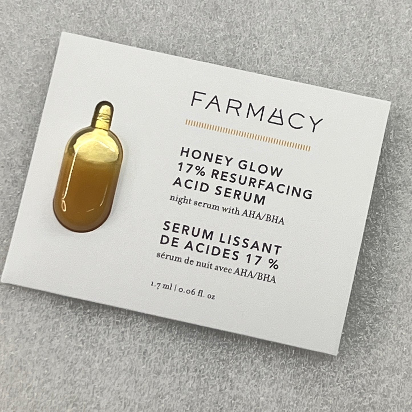Farmacy Honey Glow 17% AHA + BHA Resurfacing Acid Serum sachet (1.7mL)
