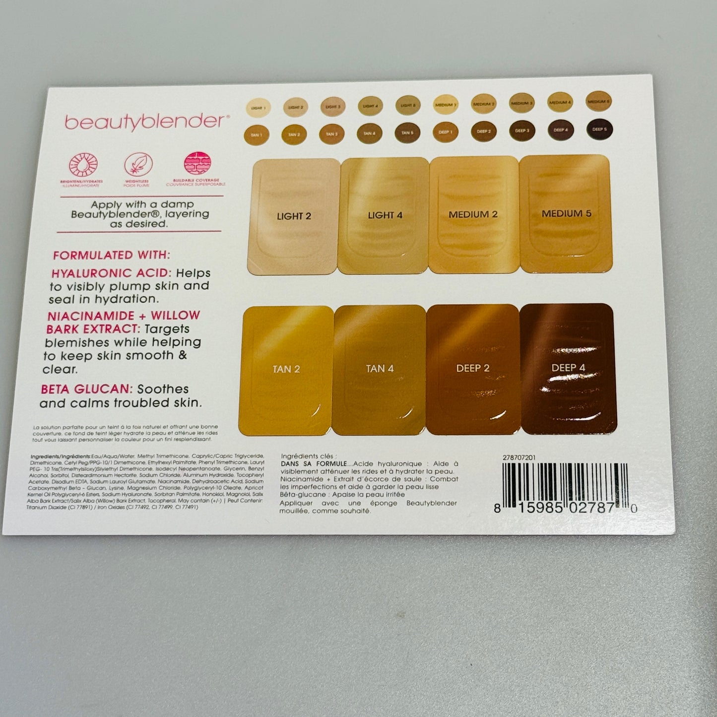 Mixed foundation / concealer sachet - sold per piece