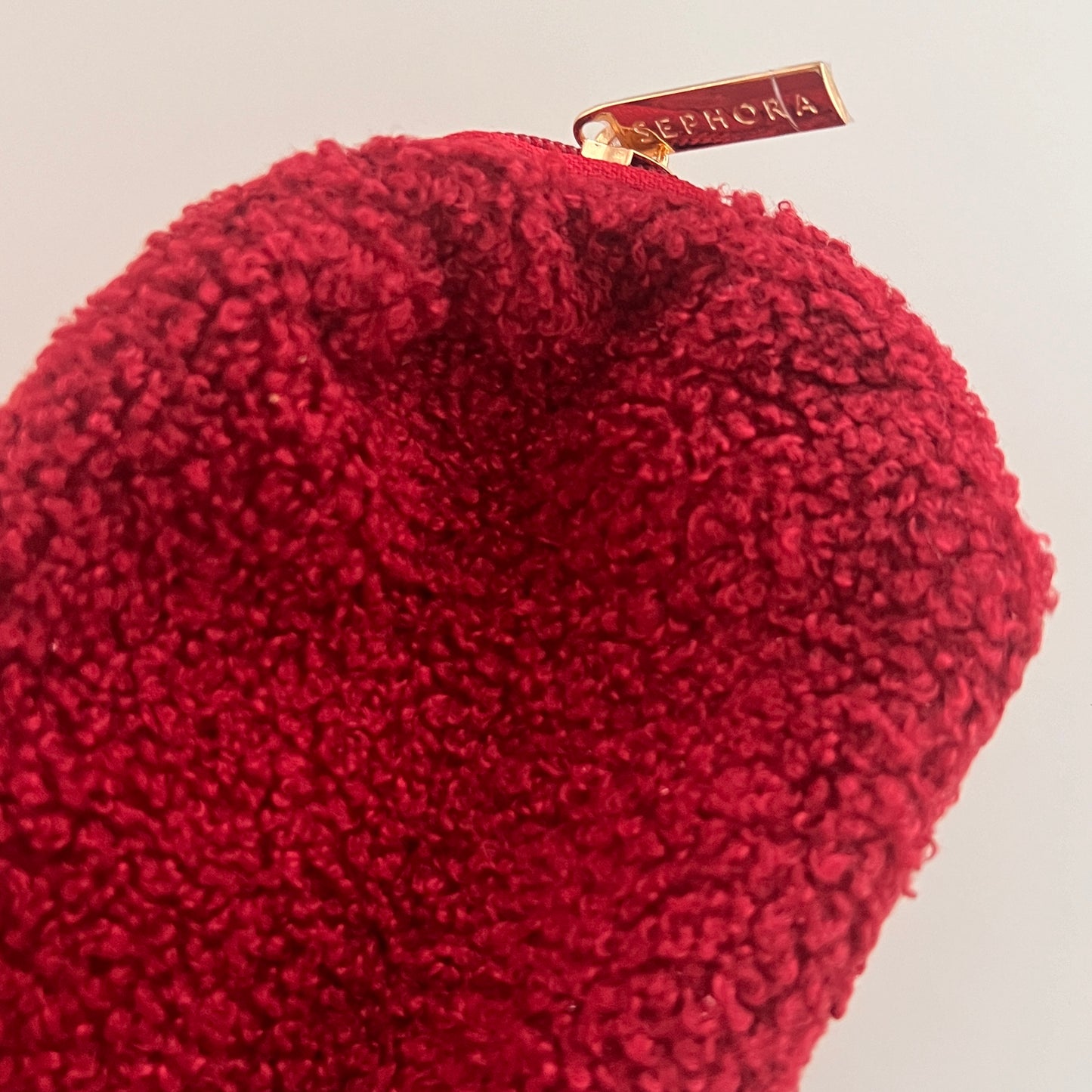 Red Fleece sephora makeup pouch