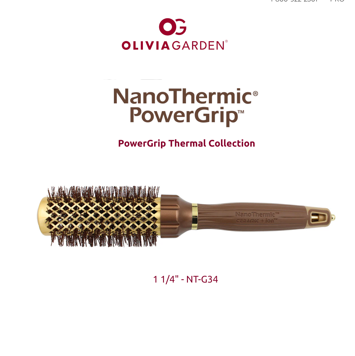 Olivia Garden NanoThermic PowerGrip Thermal brush - 1 1/4" or 34 mm