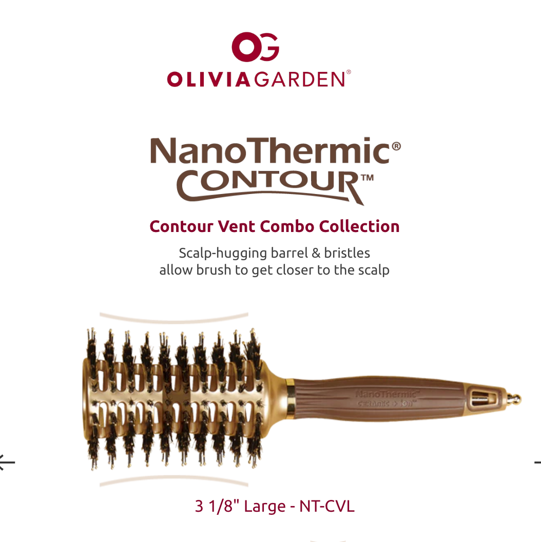 Olivia Garden Olivia Garden Nanothermic Contour Vent Combo Hair Brush - 3 1/8" Large