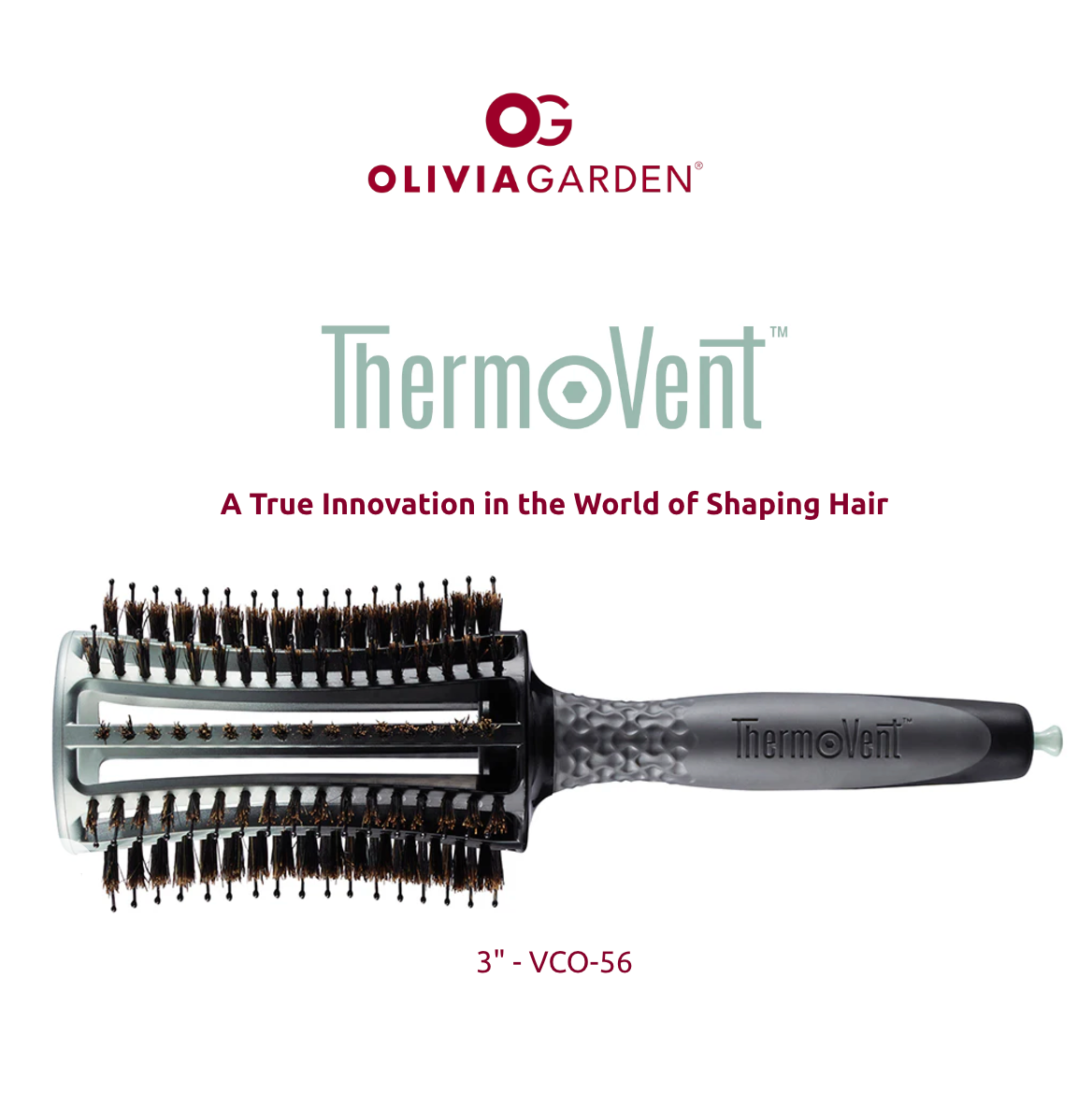 Olivia Garden ThermoVent Combo Brush - 3" ( 76mm )