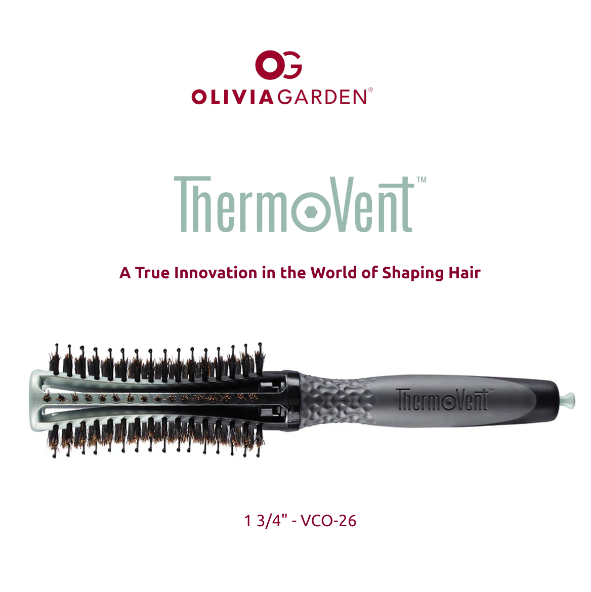 Olivia Garden ThermoVent Combo Brush - 1 3/4" (44mm)