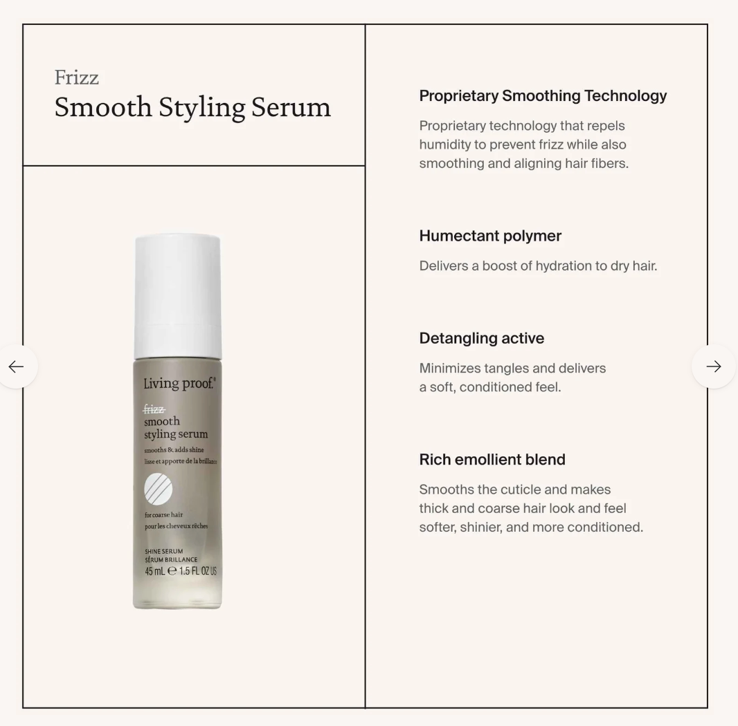 Living Proof frizz Smooth Styling Serum