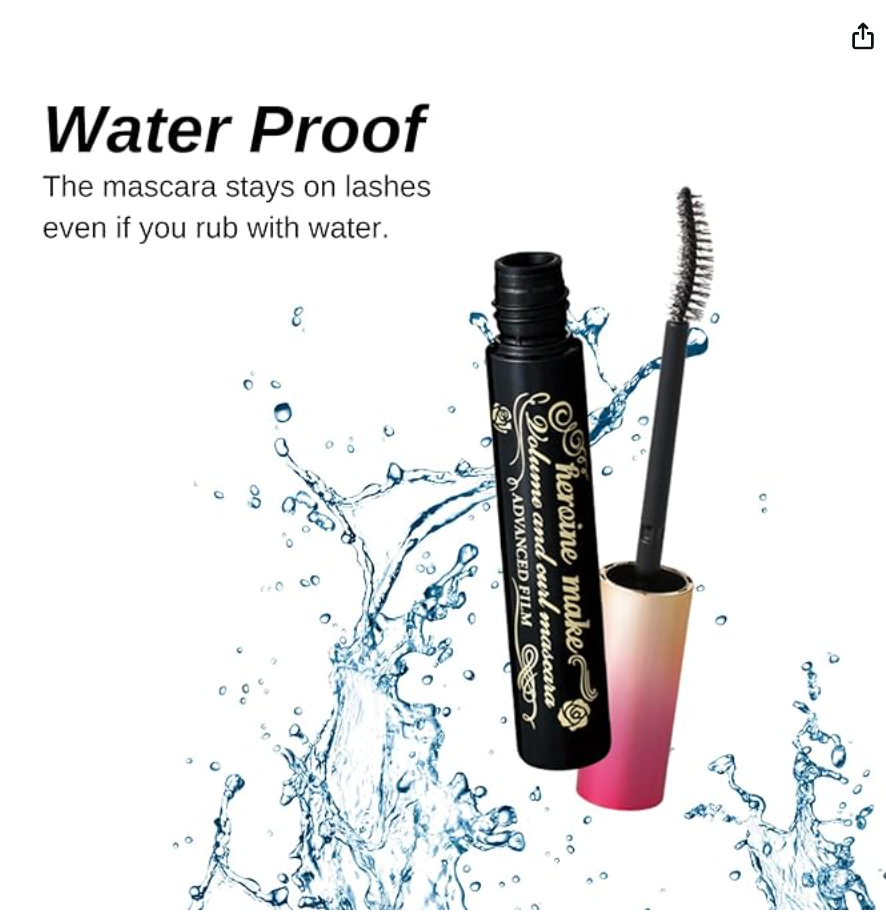 Kiss Me Heroine Make Volume and Curl Mascara Advanced Film - Black