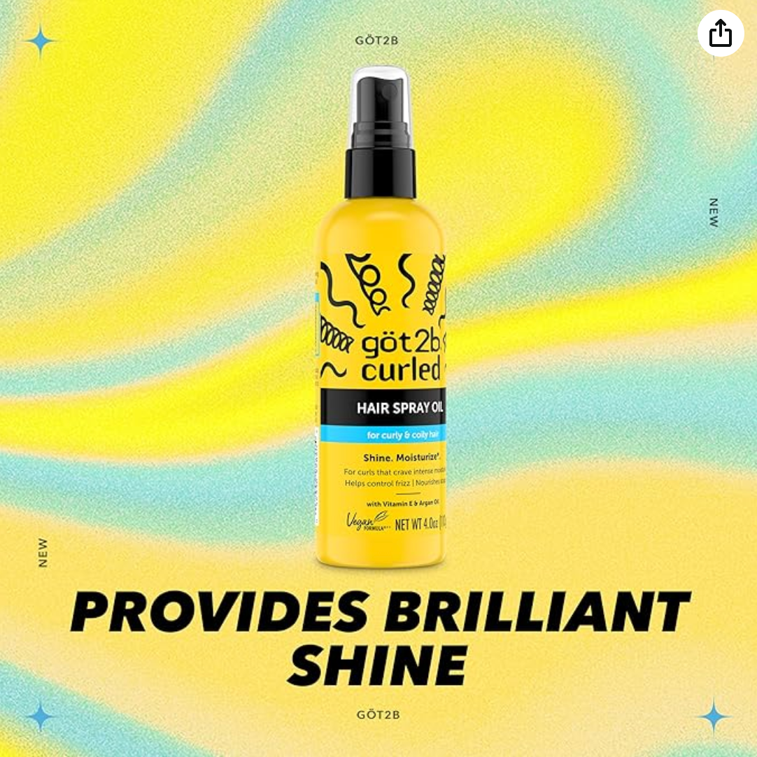 Got2b Curled Hair Spray Oil, 4oz