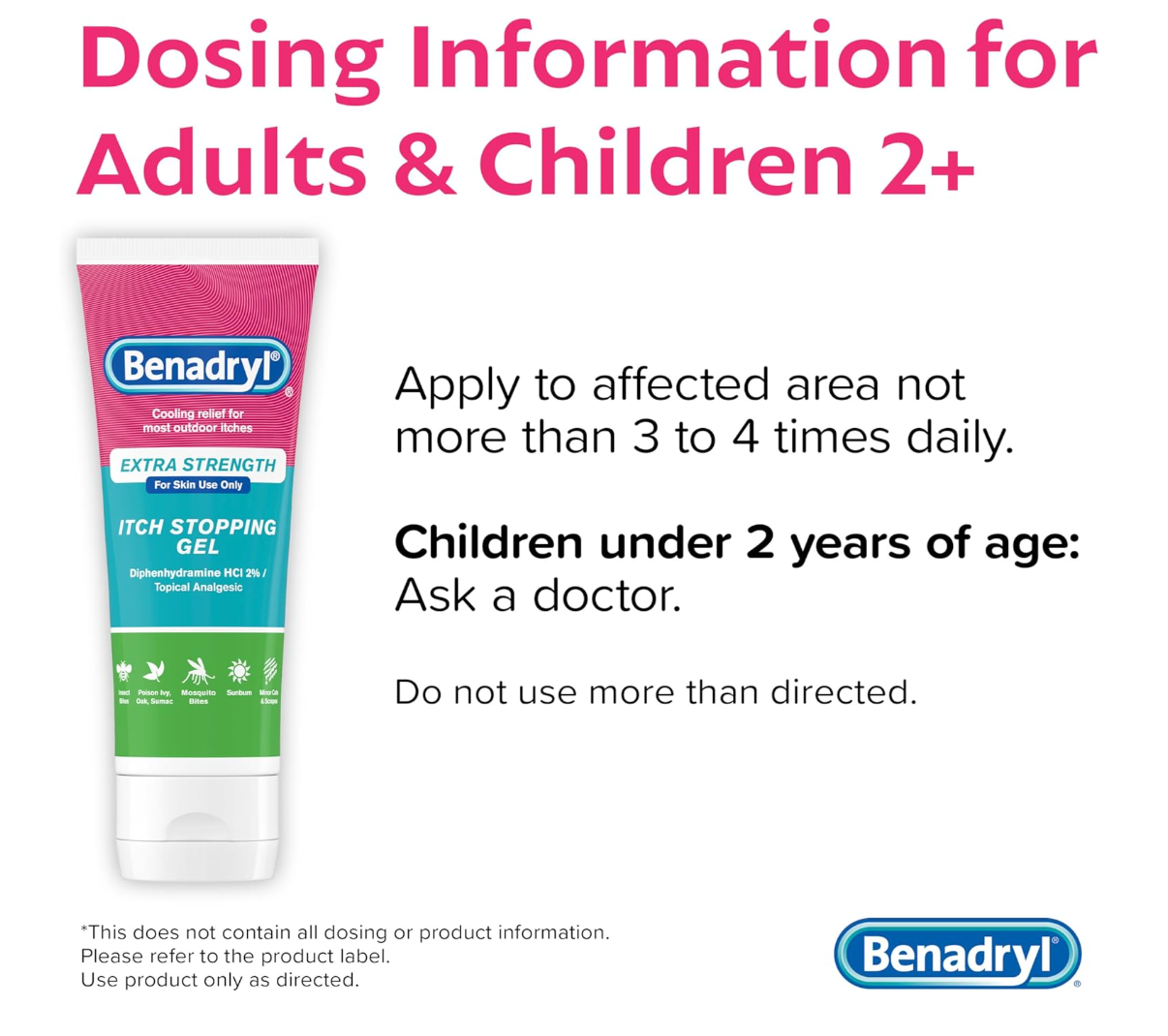 Benadryl Extra Strength Anti Itch Relief Gel, 3.5 fl oz EXP 01/2028