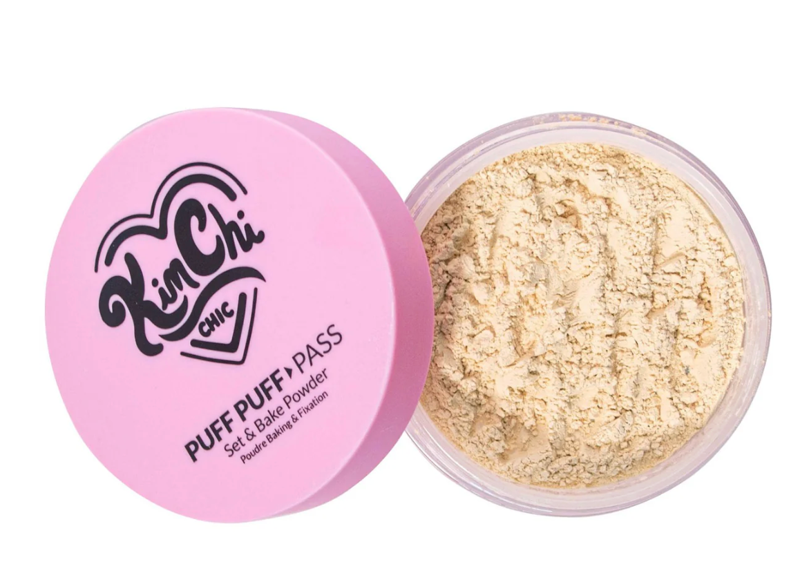 Kimchi Chic Beauty Puff Puff Pass Set and Bake Setting Powder for Makeup, Extra Fluffy Loose Face