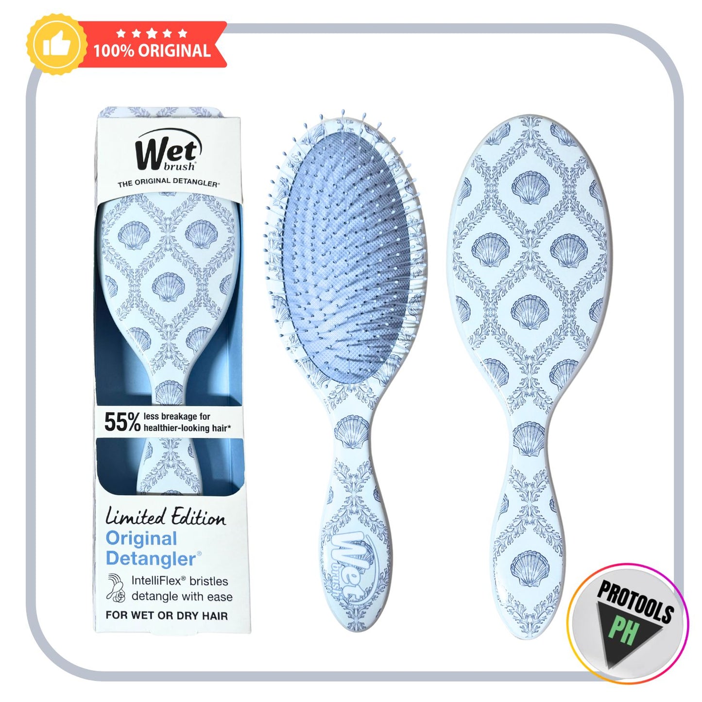 Wet Brush Original Detangler Gingham (Coastal Charm), Ultra-Soft