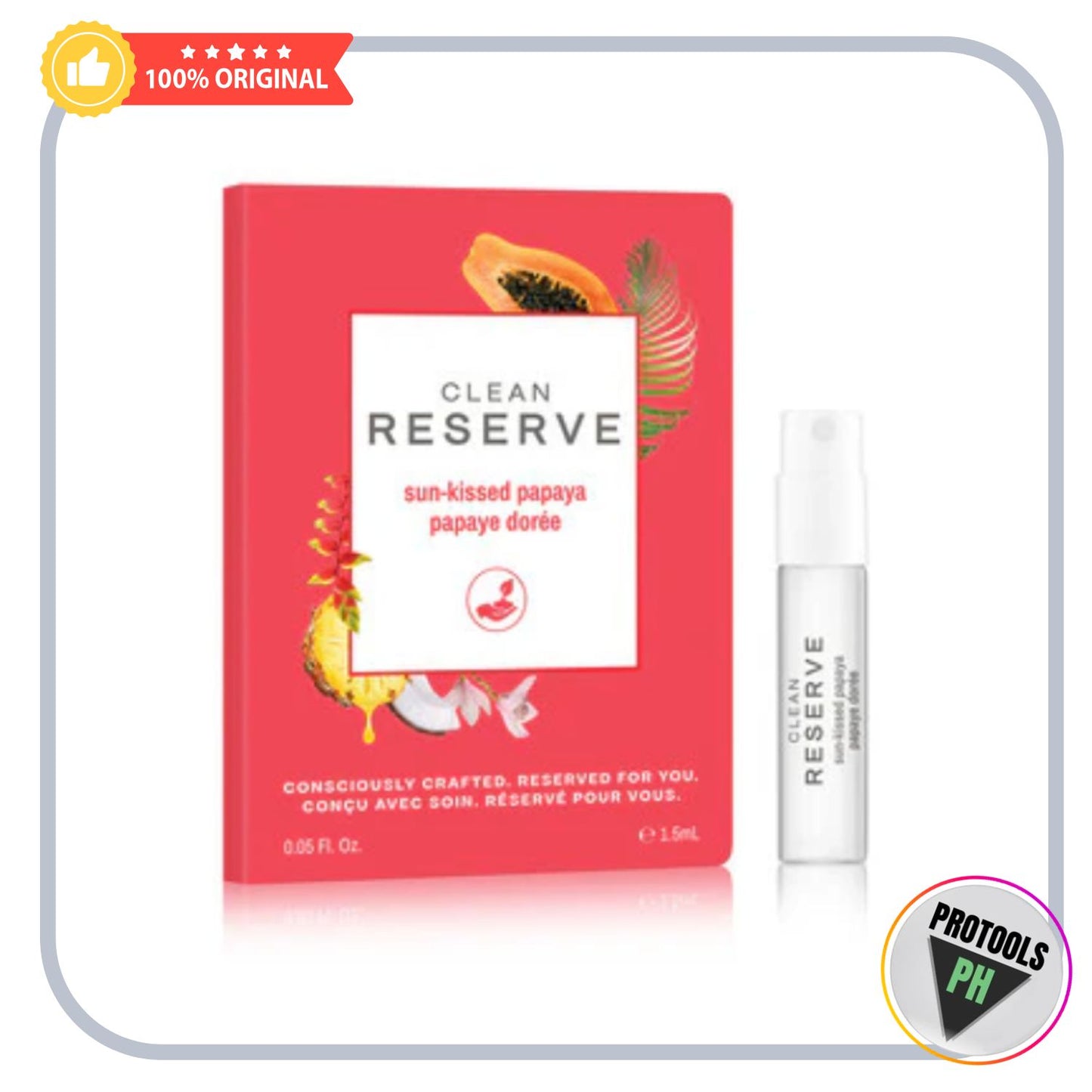 CLEAN RESERVE Sun-Kissed Papaya Eau De Parfum with Sandalwood vial