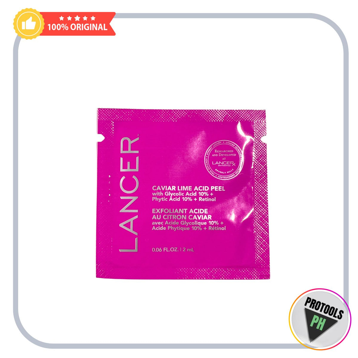 LANCER CAVIAR LIME ACID PEEL with glycolic Acid 10% + Phytic Acid 10% + Retinol 2ml