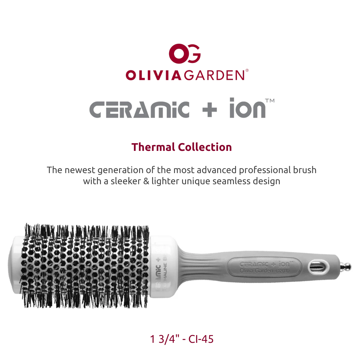 Olivia Garden Ceramic +ion Thermal Collection -  1 3/4" or 45mm