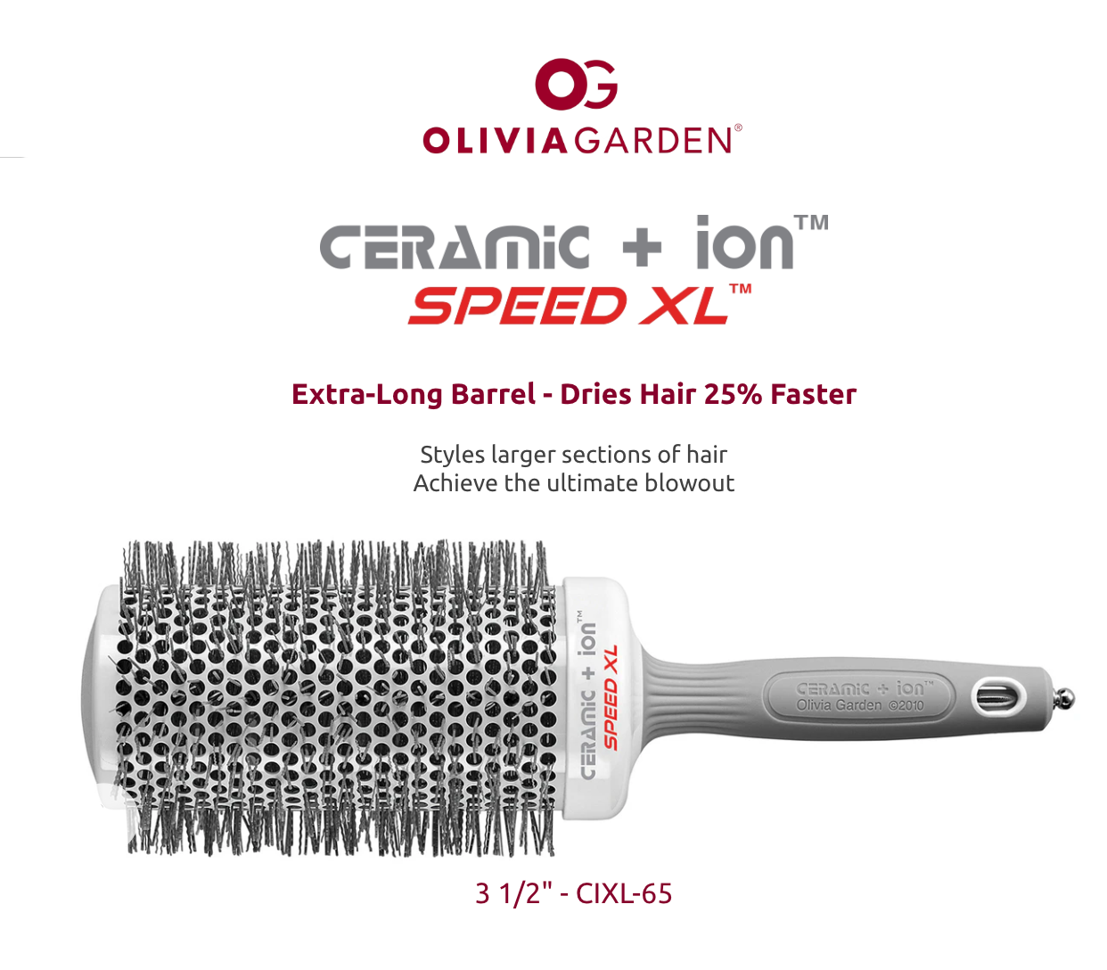 Olivia Garden Ceramic + ion Speed XL -  3 ½” – CIXL - 65