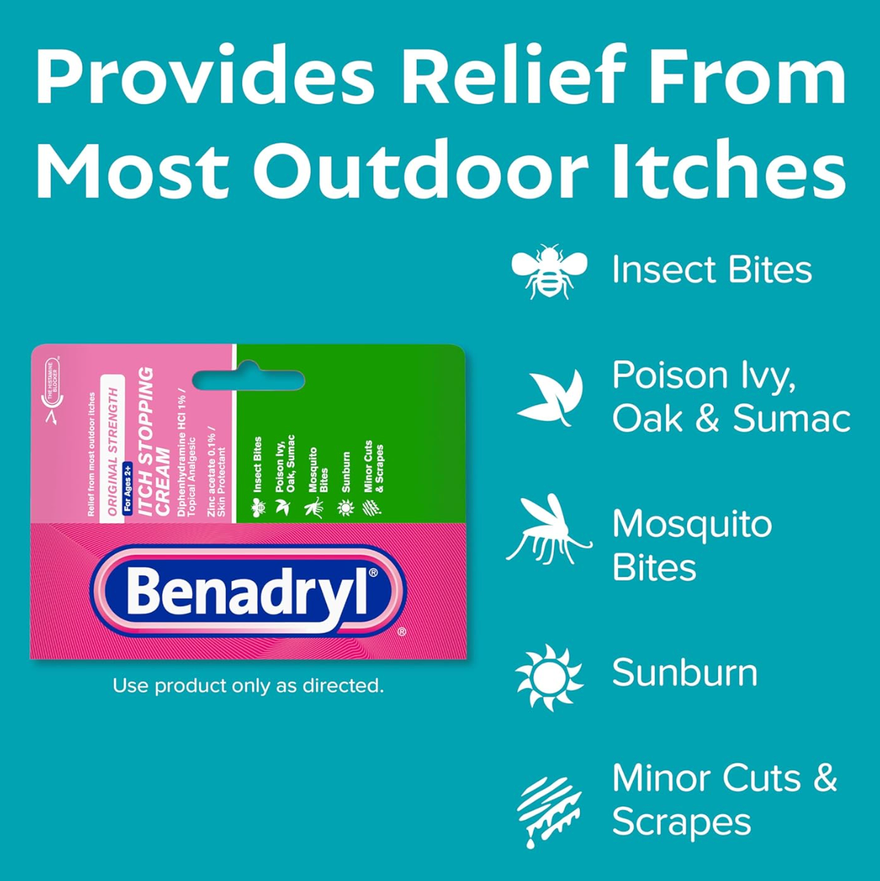 Benadryl Original Strength Anti-Itch Cream, Bug Bite Itch Relief 1 oz/ 28.3g EXP 02/26