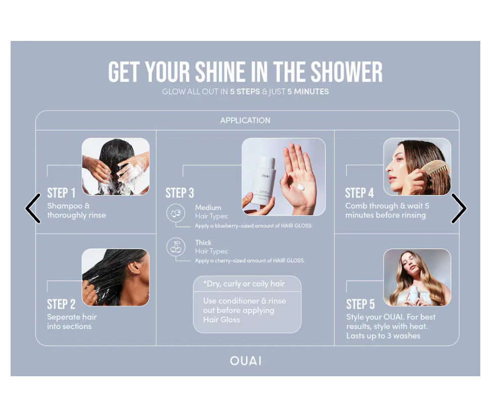 OUAI Hair Gloss In-Shower Shine Treatment - 6 oz / 177 mL