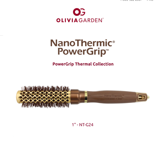 Olivia Garden NanoThermic PowerGrip Thermal brush - 1" or 24 mm