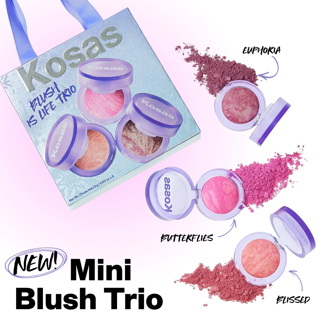 Kosas Holiday 2024 Baked Blush Mini Trio
