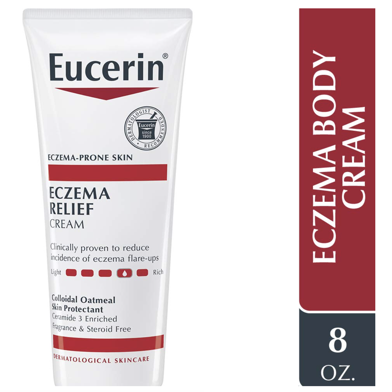 Eucerin Eczema Relief Cream - Full Body Daily Lotion, 8 oz. Tube | for Eczema-Prone Skin EXP 4/26