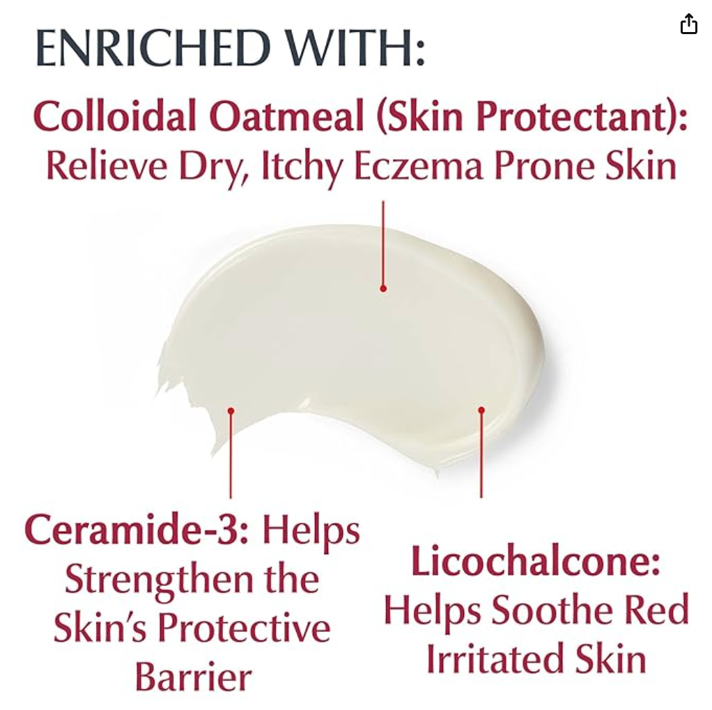 Eucerin Eczema Relief Cream - Full Body Daily Lotion, 8 oz. Tube | for Eczema-Prone Skin EXP 4/26