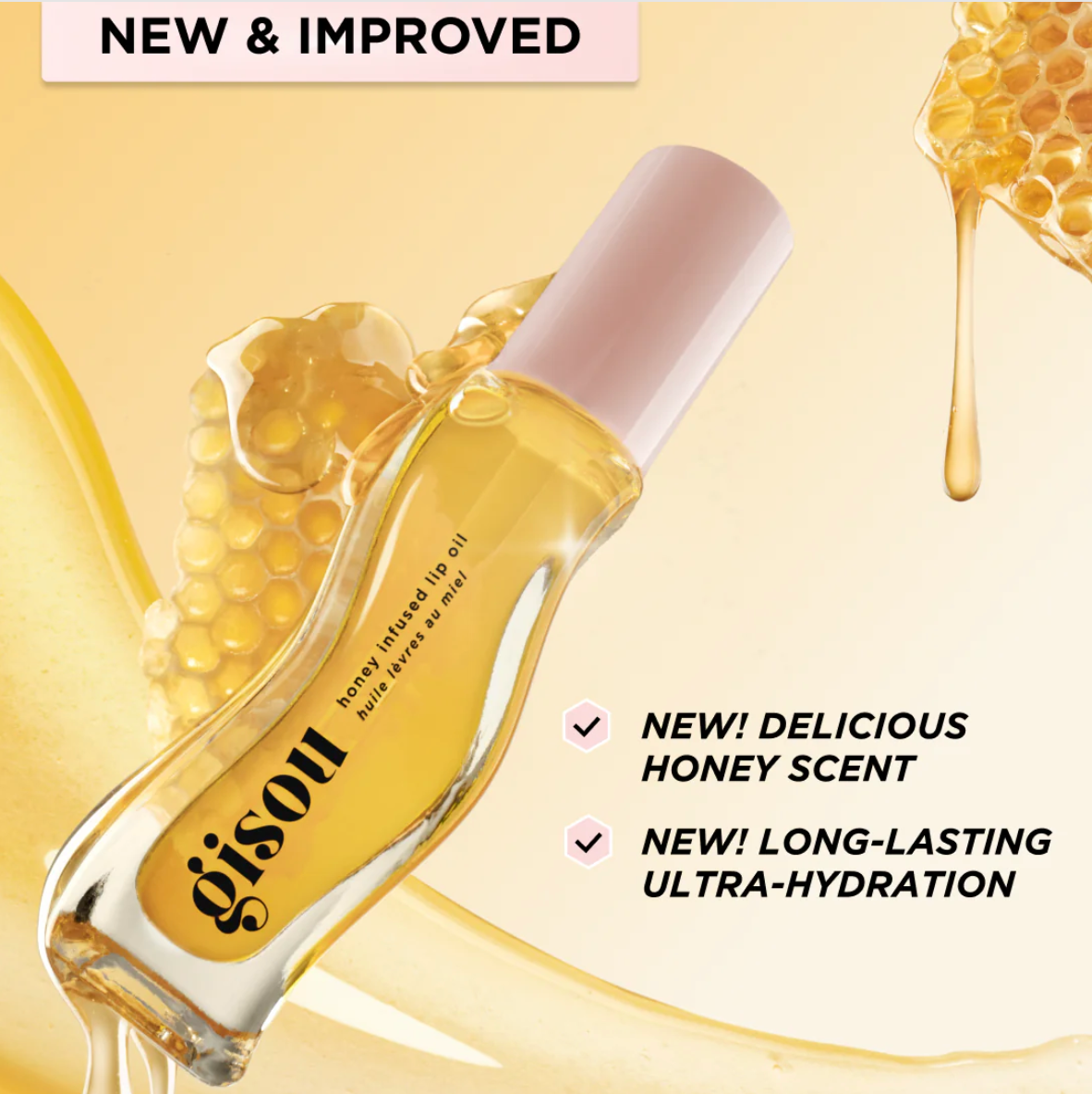 Gisou Honey Infused Hydrating Lip Oil - 0.27 oz / 8mL