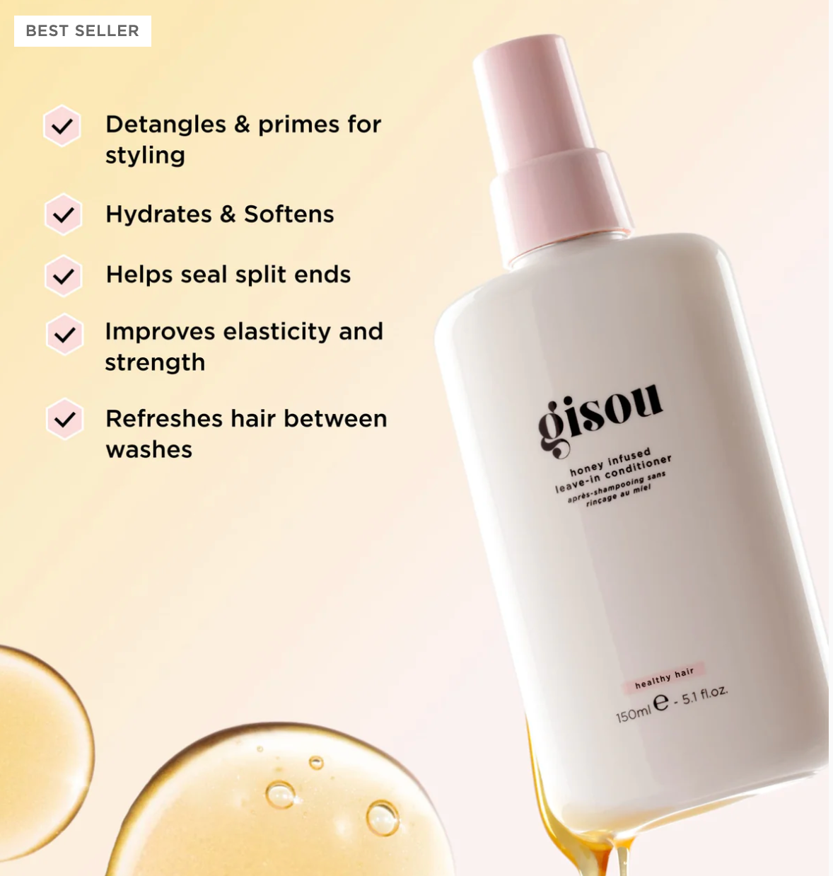 GISOU Honey Infused Leave-In Conditioner - 60 mL