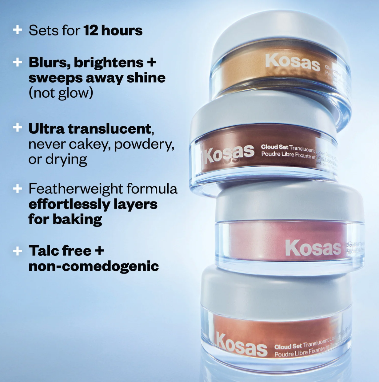 Kosas Cloud Set Loose Powder Translucent Setting + Blurring Powder