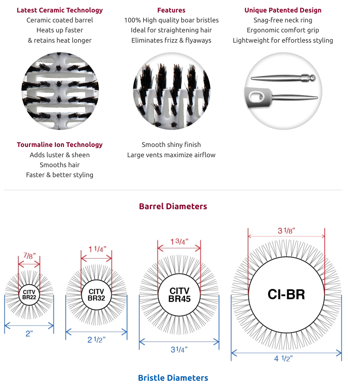 Olivia Garden Ceramic + ion Turbo Vent 100% Boar - 4 1/2"