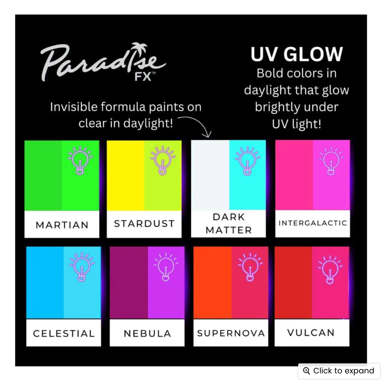 Mehron Paradise FX Neon Shades