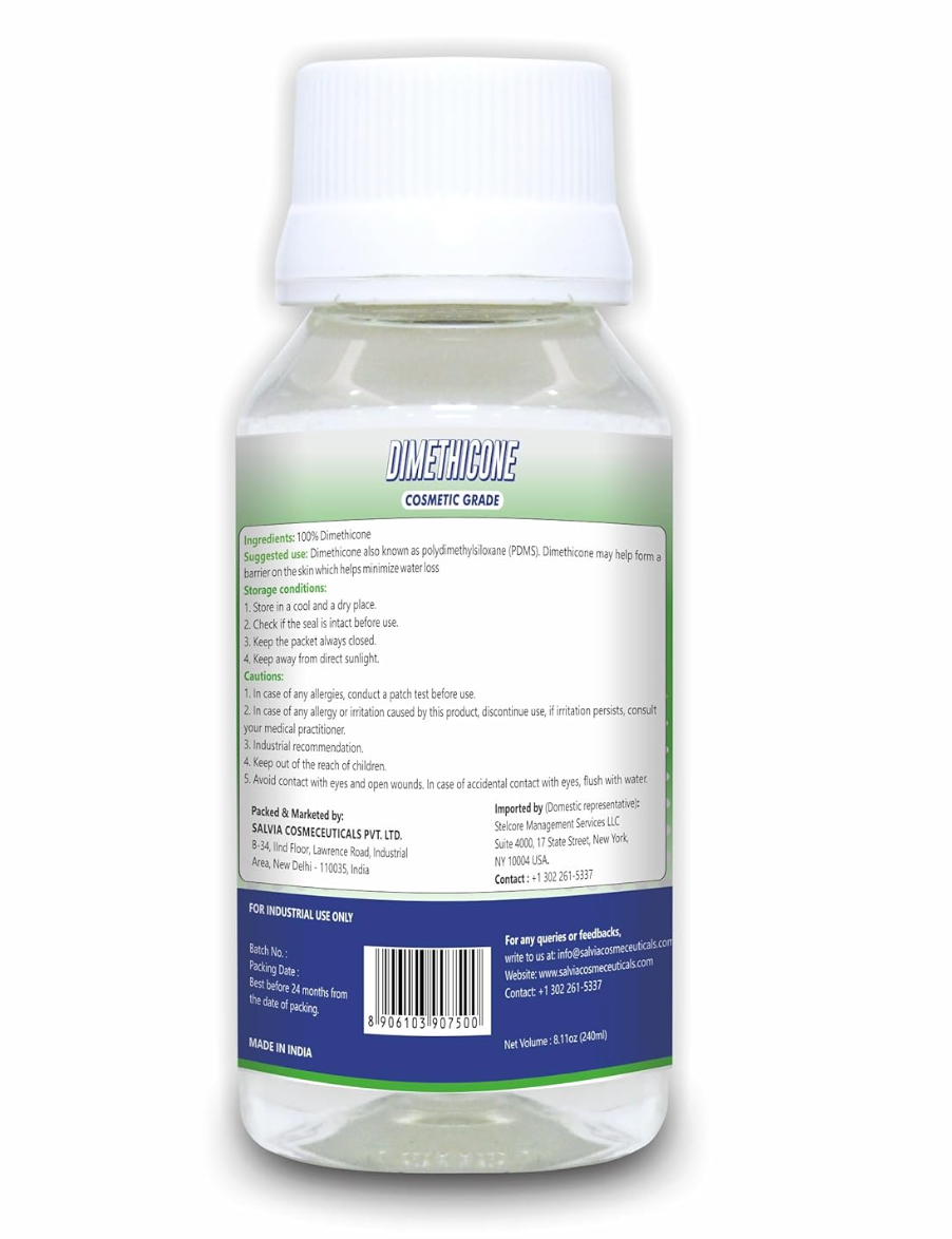 Dimethicone (240 ml / 8.11 fl oz) Cosmetic Grade Silicone Emollient for Creams Serum