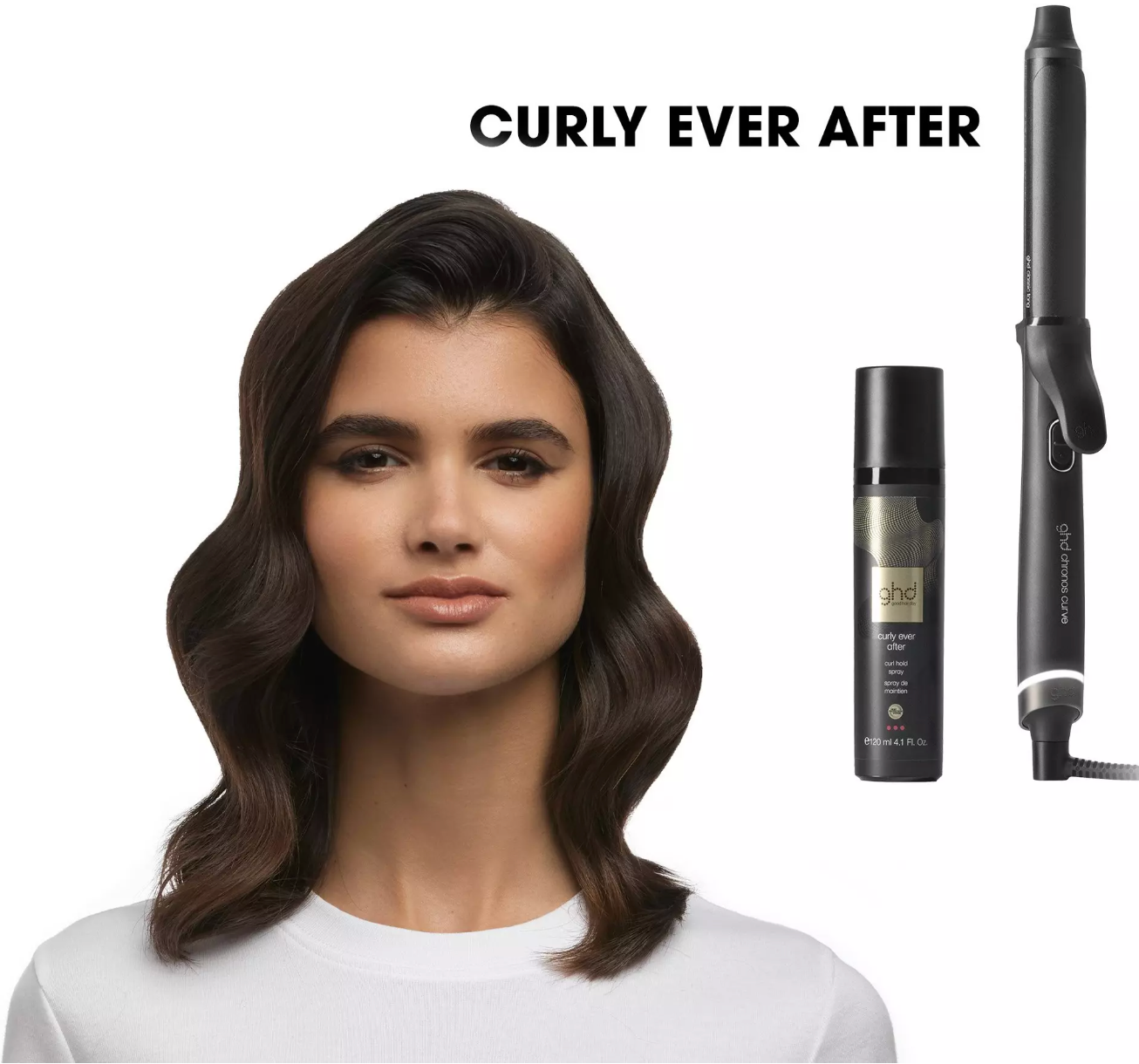 NEW GHD CHRONOS CURVE CLASSIC CURLING IRON (1" BARREL) FOR DEFINED WAVES