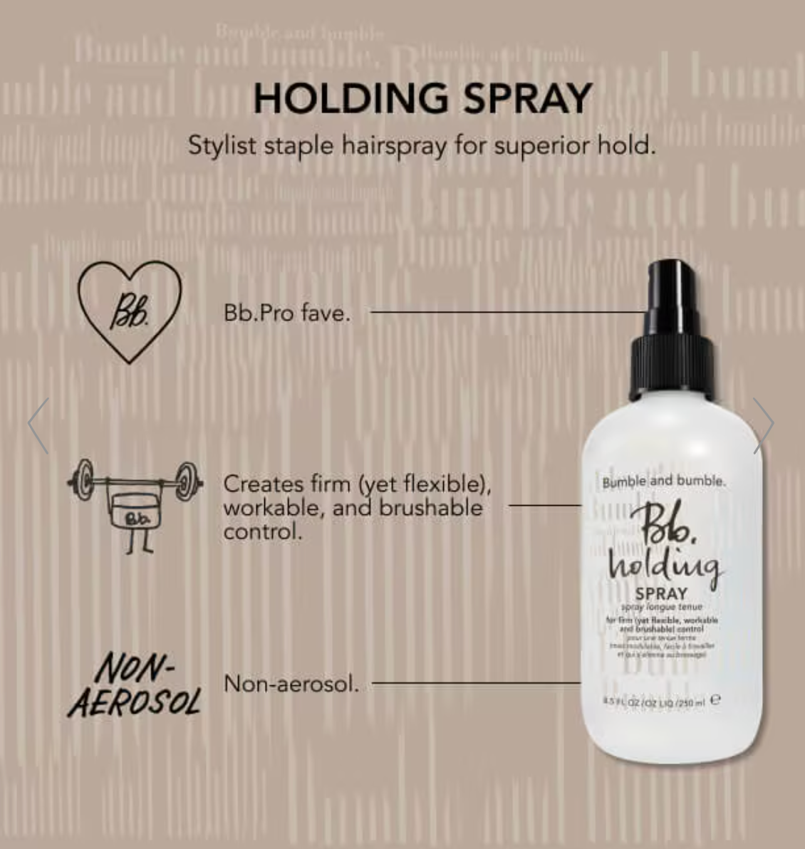 Bumble and Bumble Holding Hairspray Non-Aerosol for Firm, Flexible Hold - 8.5 oz/ 250 mL
