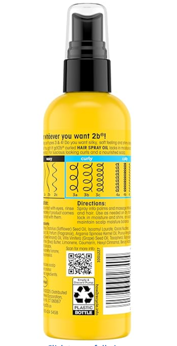 Got2b Curled Hair Spray Oil, 4oz