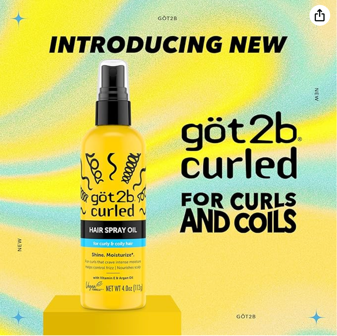 Got2b Curled Hair Spray Oil, 4oz