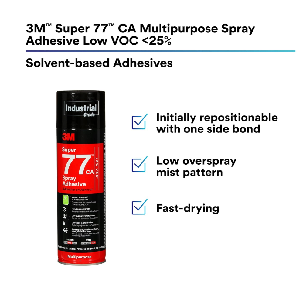 3M Super 77 Multipurpose Permanent Spray Adhesive Glue