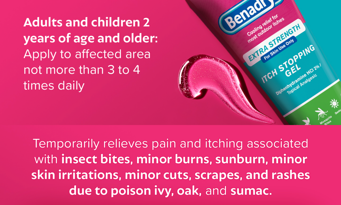 Benadryl Extra Strength Anti Itch Relief Gel, 3.5 fl oz EXP 01/2028