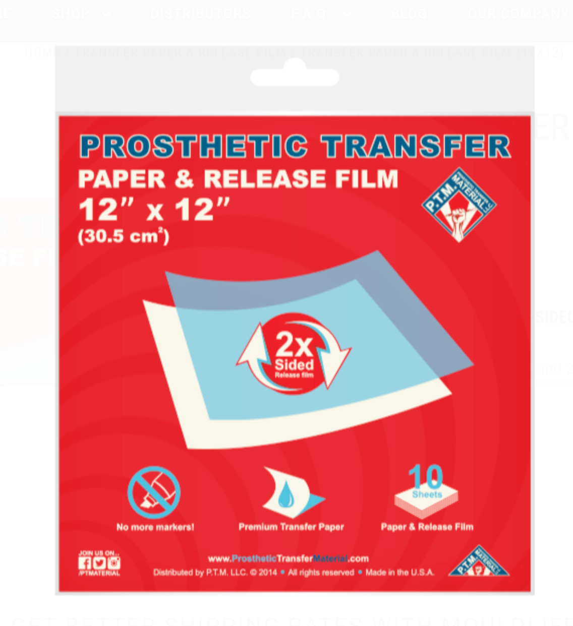 Prosthetic Transfer Paper & Release Film ( see sizes inside )