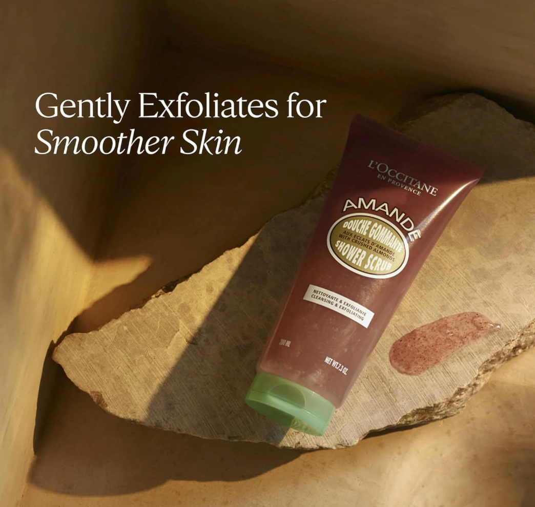 L’Occitane Almond Shower Scrub, 2-In-1 Exfoliating Body Wash with Nourishin Oil