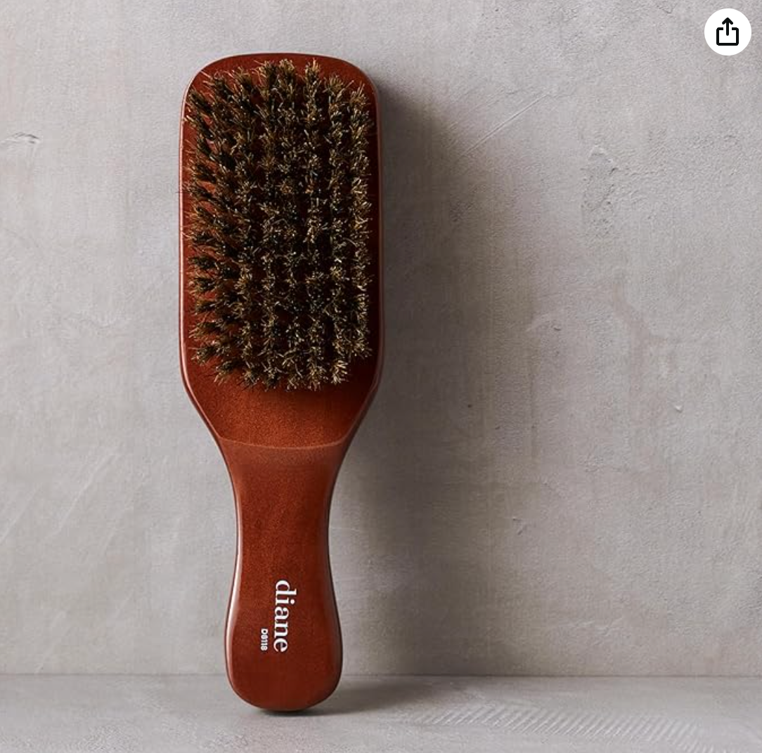 Diane Premium 100% Boar Bristle Club Wave Brush D8118