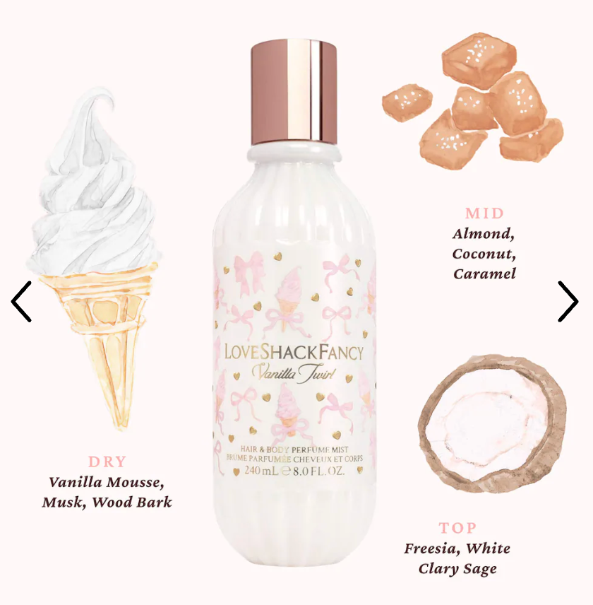 LoveShackFancy Vanilla Twirl Hair & Body Perfume Mist - 8oz/240mL perfume mist