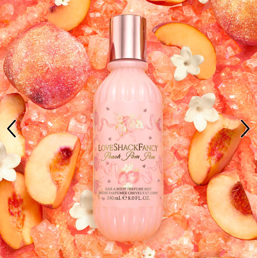 LoveShackFancy  Peach Pom Pom Hair & Body Perfume Mist - 8oz/240mL