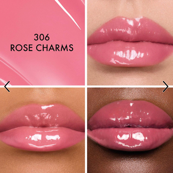 D* Addict Glass Lipstick Ultra-Shine Hydrating Lip Gloss Stick - 306 Rose Charms