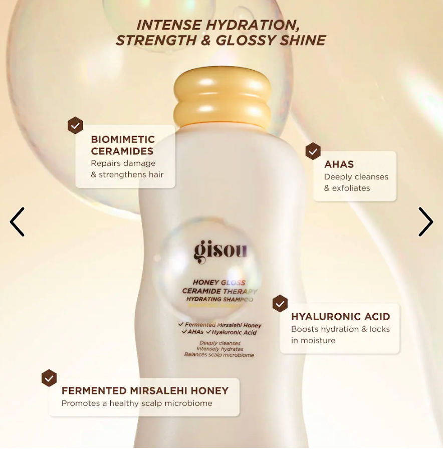 Gisou Honey Gloss Ceramide Therapy Hydrating Shampoo mini - 2.53 oz/75 mL