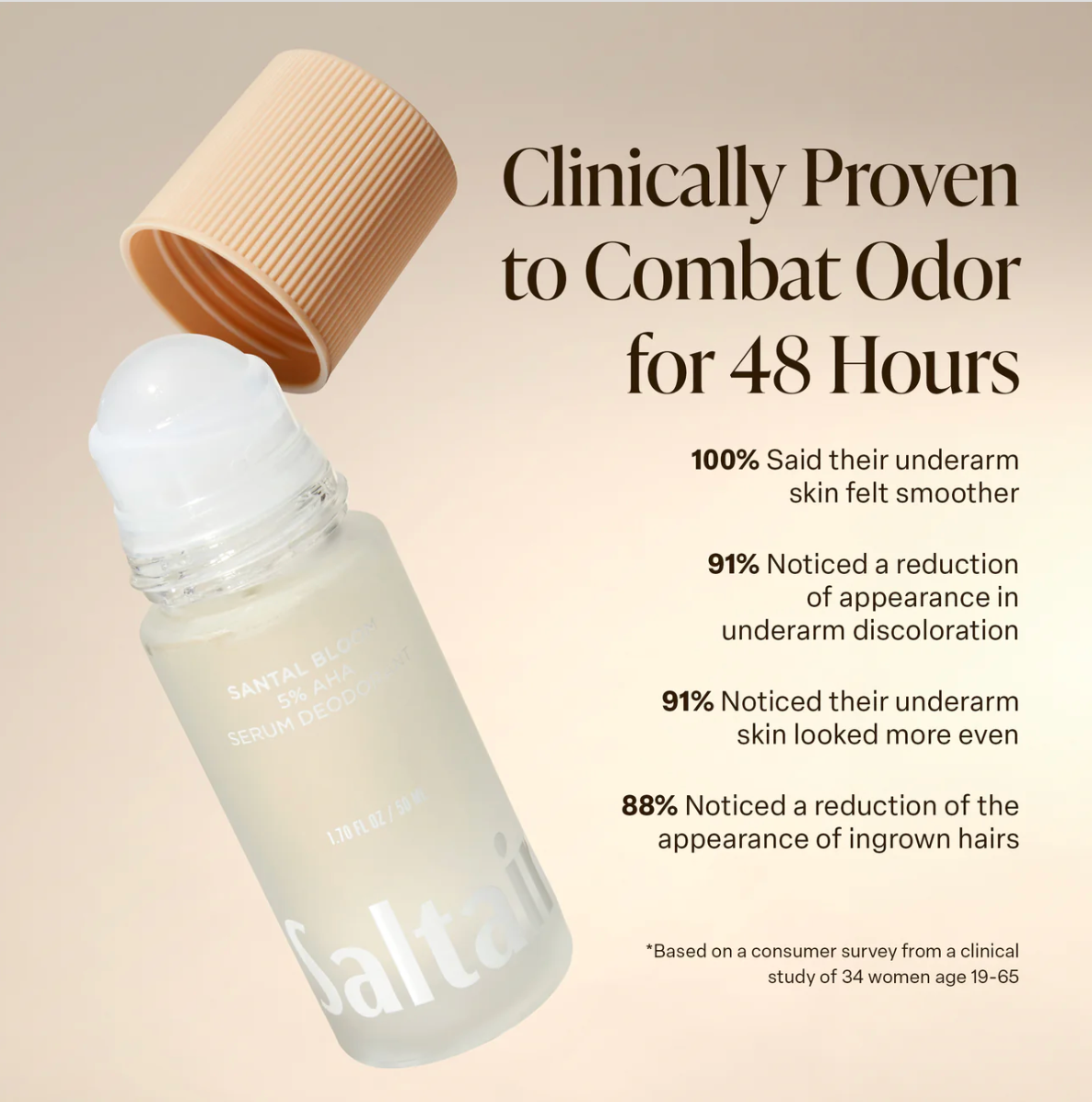 SALTAIR Fragrance Free 5% AHA Serum Deodorant