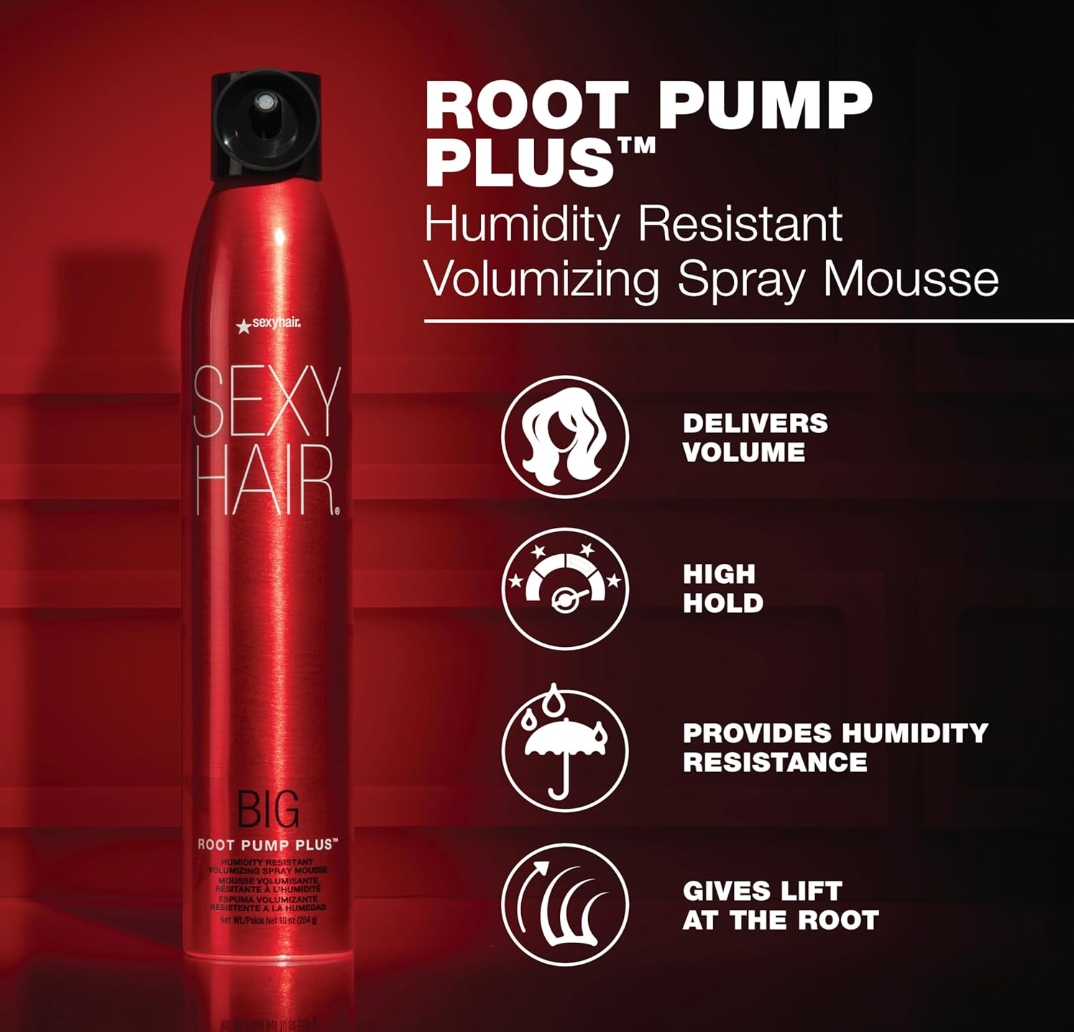 Big SexyHair Root Pump Plus Humidity Resistant Volumizing Spray Mousse -  10 oz /284g
