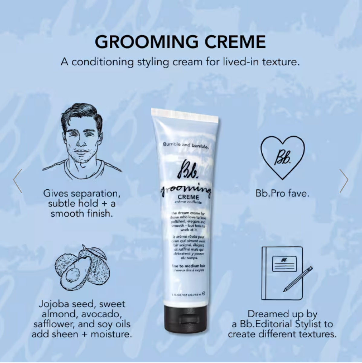 Bumble & Bumble Grooming Styling Cream for Subtle Hold + Smooth Finish - 5 oz / 150 mL