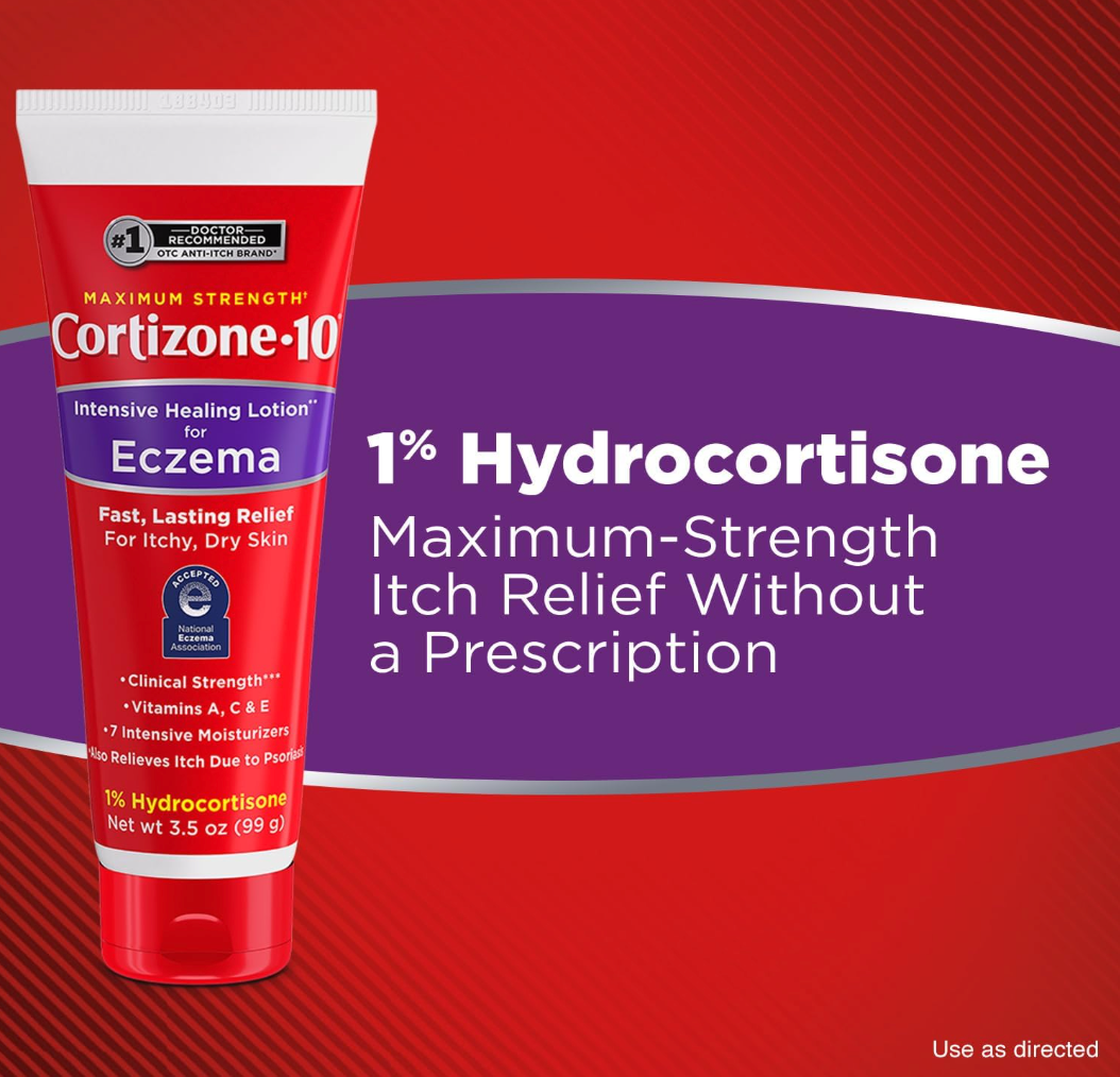 Cortizone-10 Maximum Strength Intensive Healing Itch Relief Lotion for Eczema, 1% - 3.5 oz