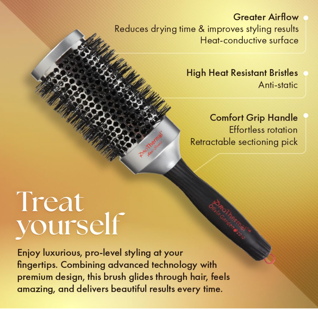 Olivia Garden ProThermal Anti-Static Round Hair Brush (not Electrical) 2 1/4" (T-53)